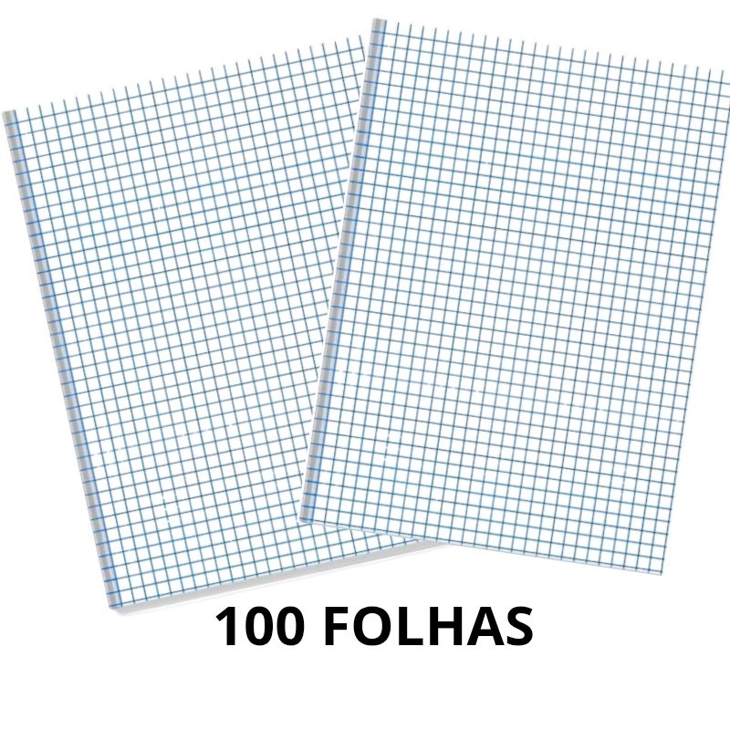 Papel Folha de Almaço Quadriculado 100 Folhas