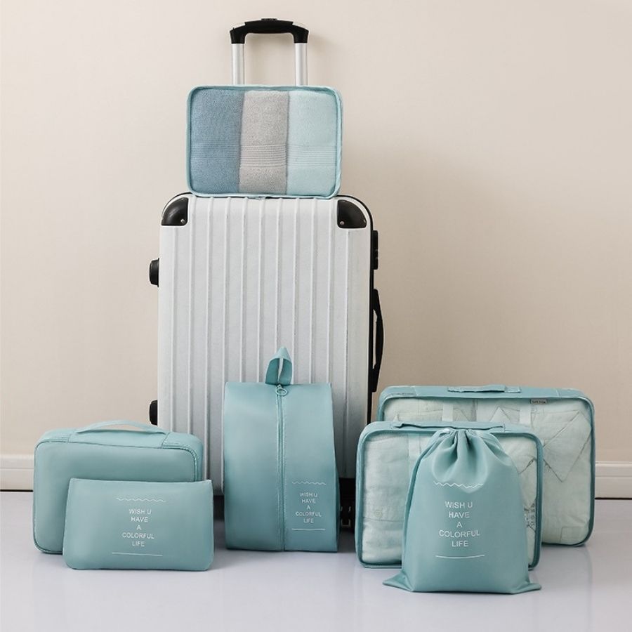 Kit 7 Pecas Bolsa Organizadoras Para Mala Roupas Bagagem Viagem