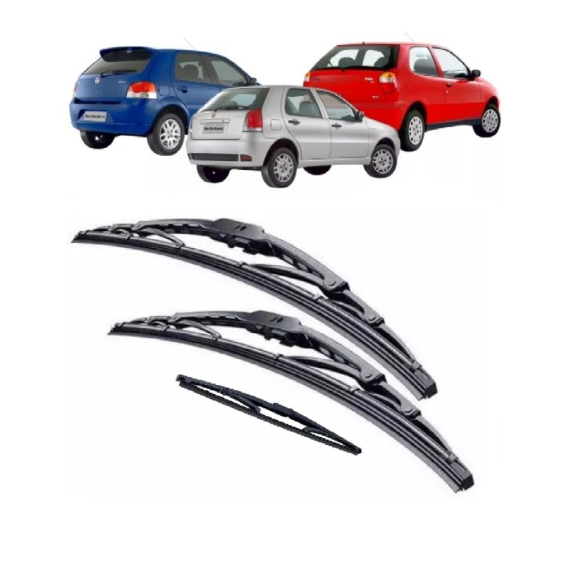 Kit 3 Palhetas de Ferro Parabrisa Original Palio Fire (1996 até 2011) Dianteira + Traseira em Oferta na Shopee
