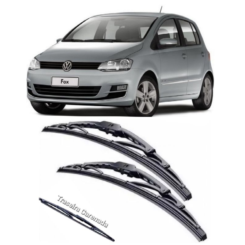 Kit 3 Palhetas de Ferro Parabrisa Original FOX (2003 até 2012) Dianteira + Traseira em Oferta na Shopee