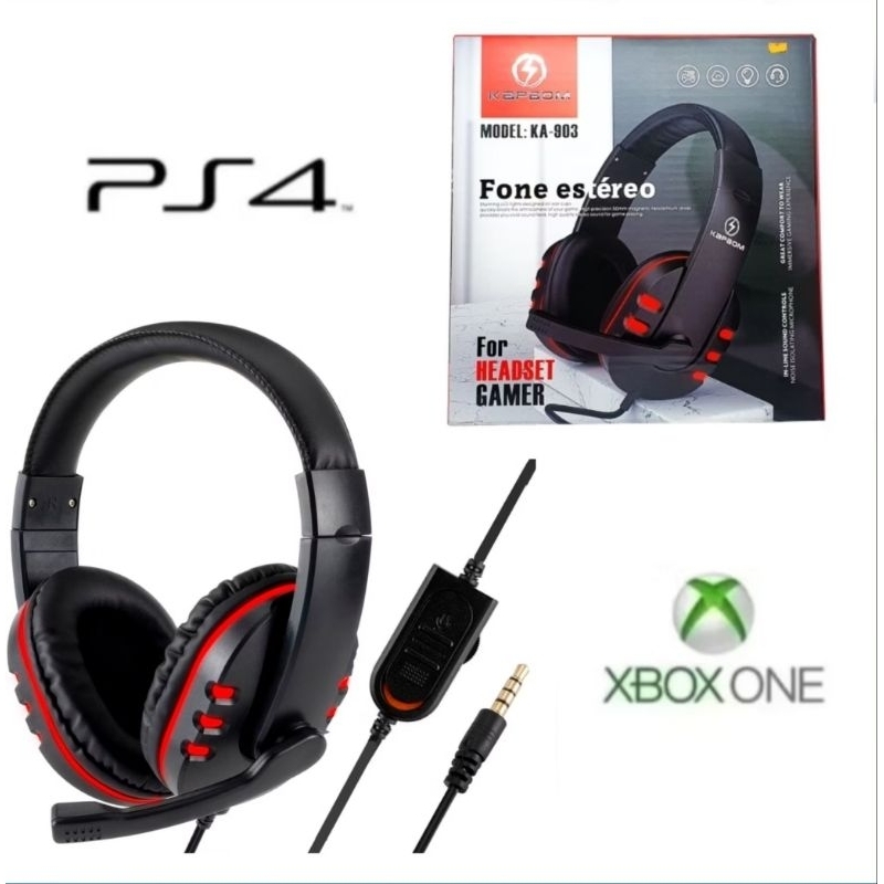 Fone De Ouvido  On-ear Headset Gamer PS4 XBOX ONE Celular C/ Microfone