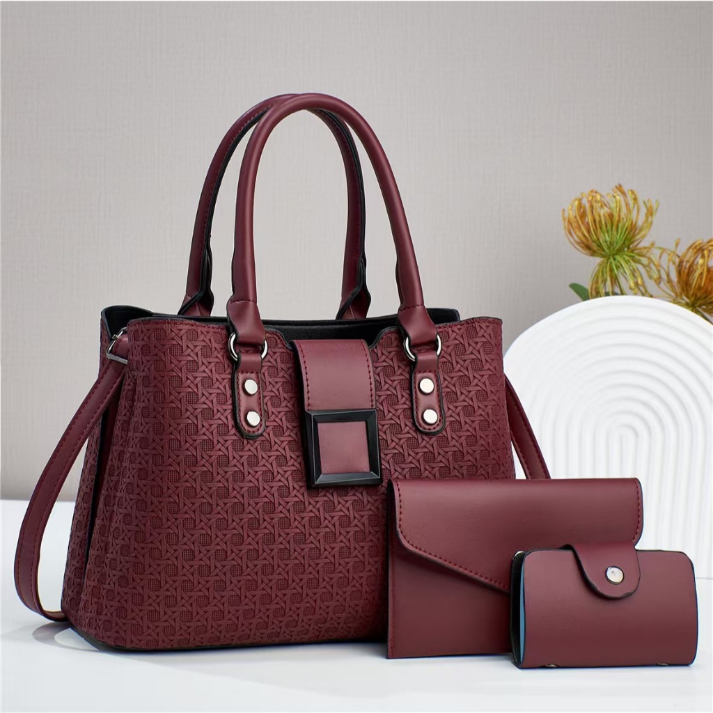 Bolsa Feminina Elegante + carteira e porta cartão COD-6616-36 em Oferta na Shopee