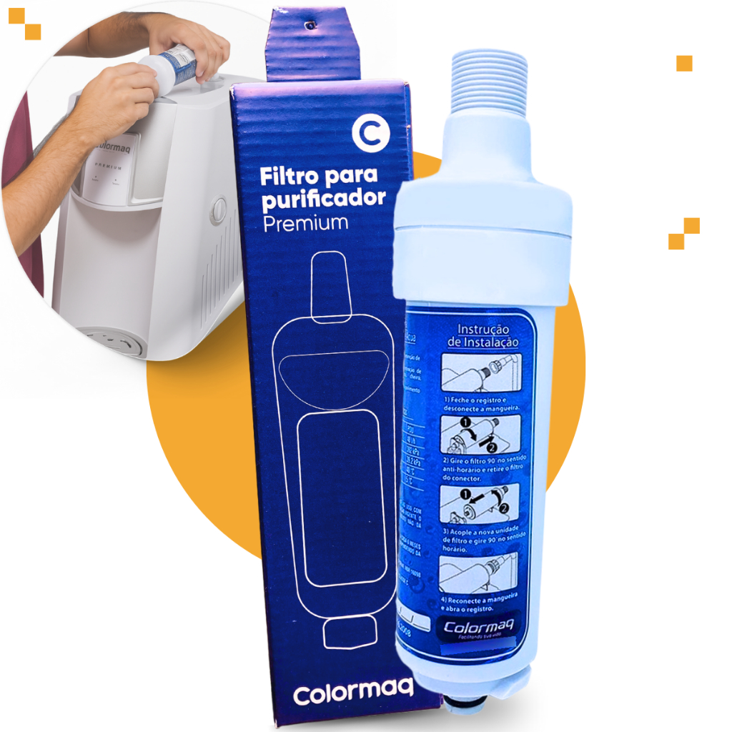 Refil Filtro Colormaq Premium Original Purificador De Agua Tripla Filtração Redução Cloro Impurezas em Oferta na Shopee