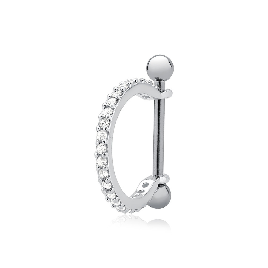 Piercing de Prata 925 Conch Cravejada