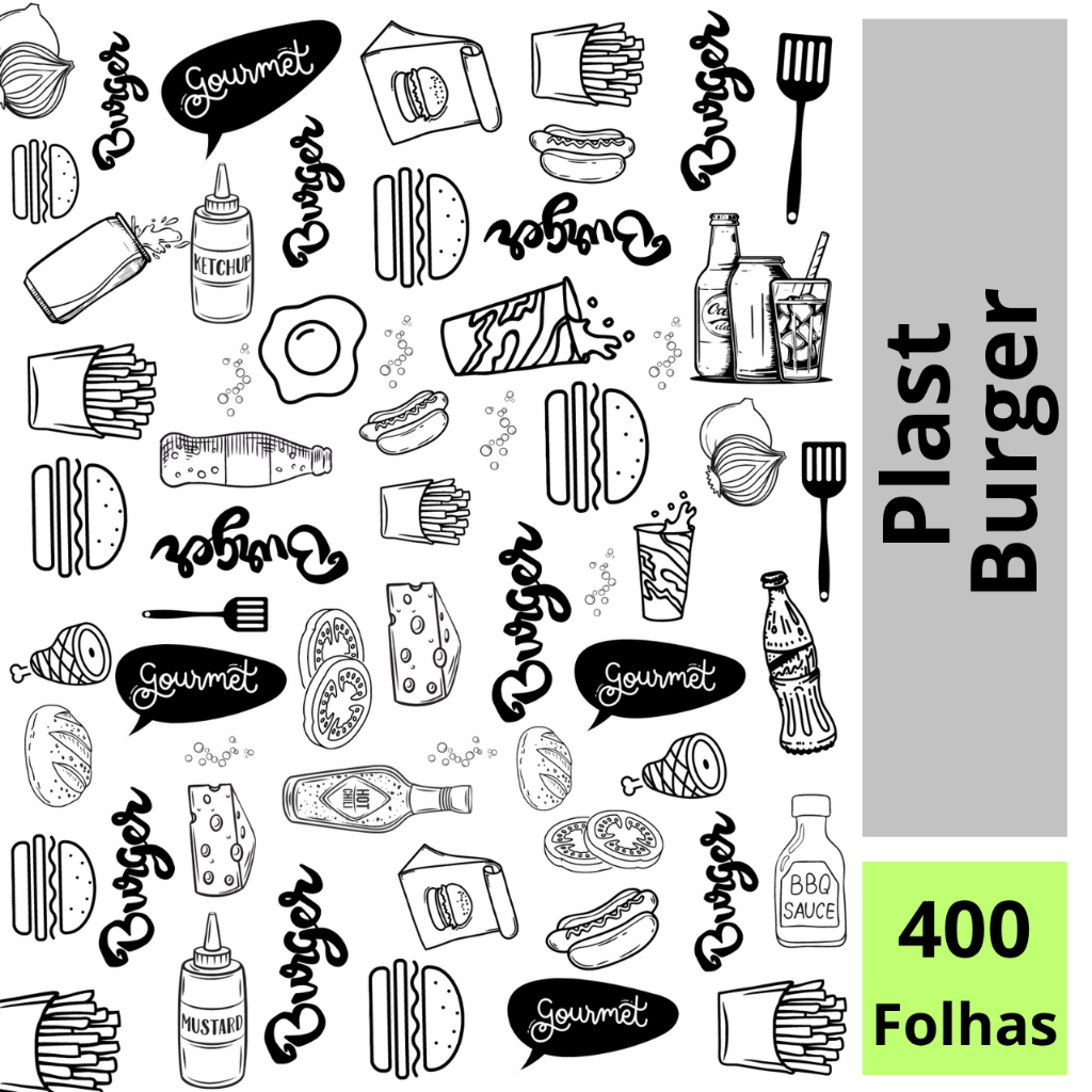 Folhas Plásticas Anti-Gordura 30x38cm - Embalagem Gourmet para Hambúrguer, Lanche e Baguete em Oferta na Shopee