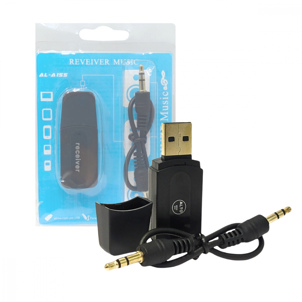 Receptor Adaptador De Sinal Bluetooth Usb P2 Som Automotivo