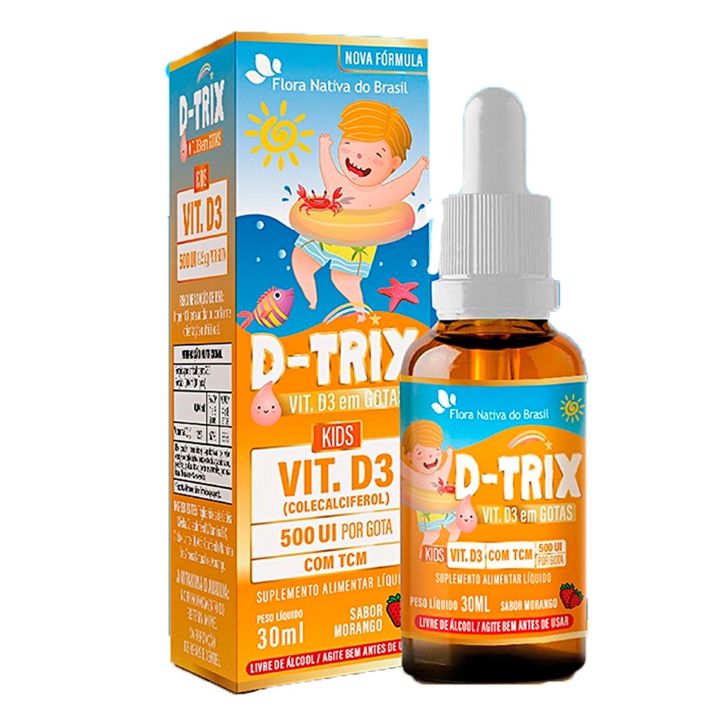 D-TRIX Vitamina D3 Kids Criança Infantil em Gotas 30ml Flora Nativa do Brasil