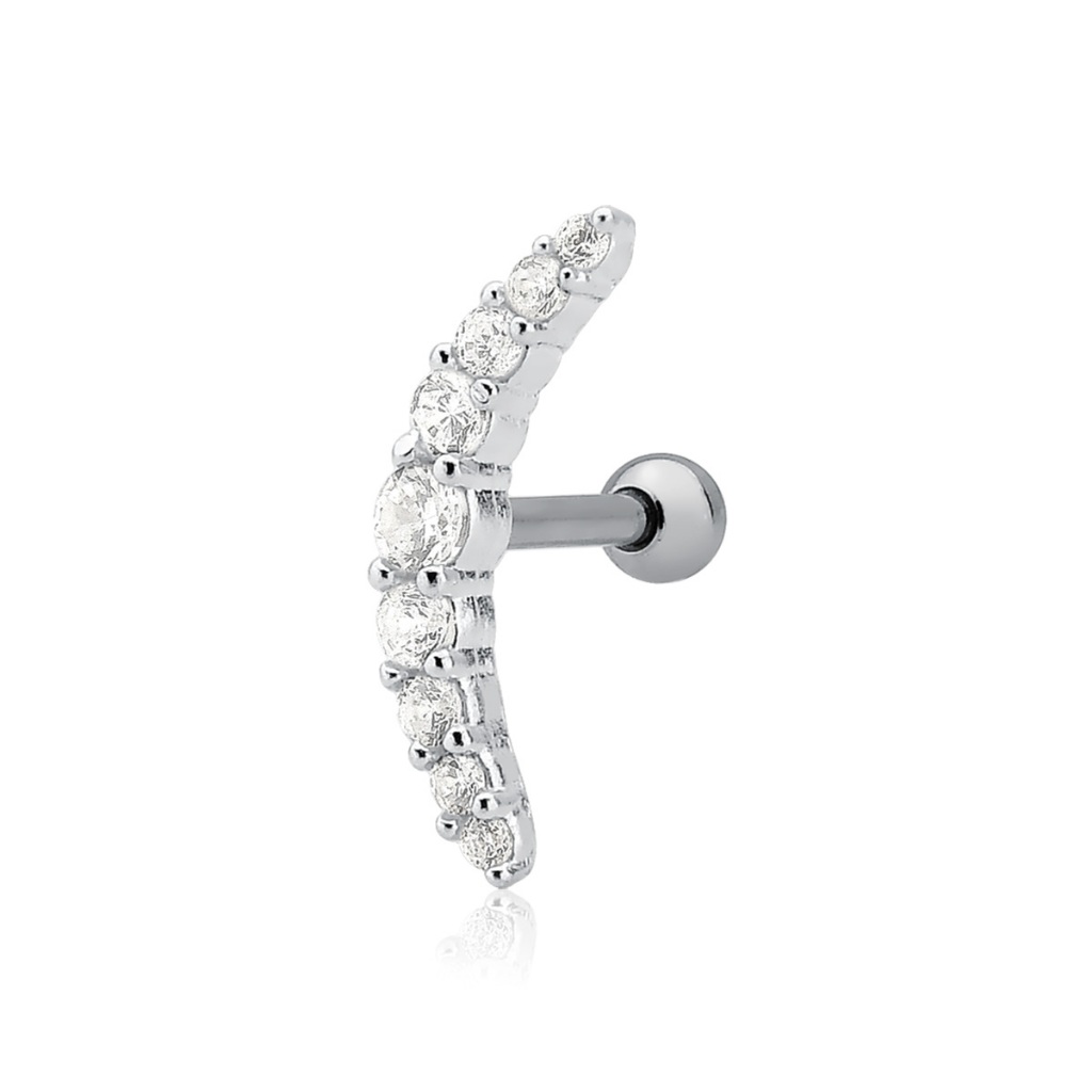 Piercing de Prata 925 Microbell Cluster Cravejada