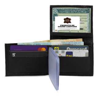 Carteira Masculina premium  Couro Legitimo, Modelo L Porta Documento 6 Cartões/Cnh/cédulas em Oferta na Shopee