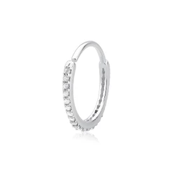 Piercing de Prata 925 Argola Cravejada | Variação de Tamanho