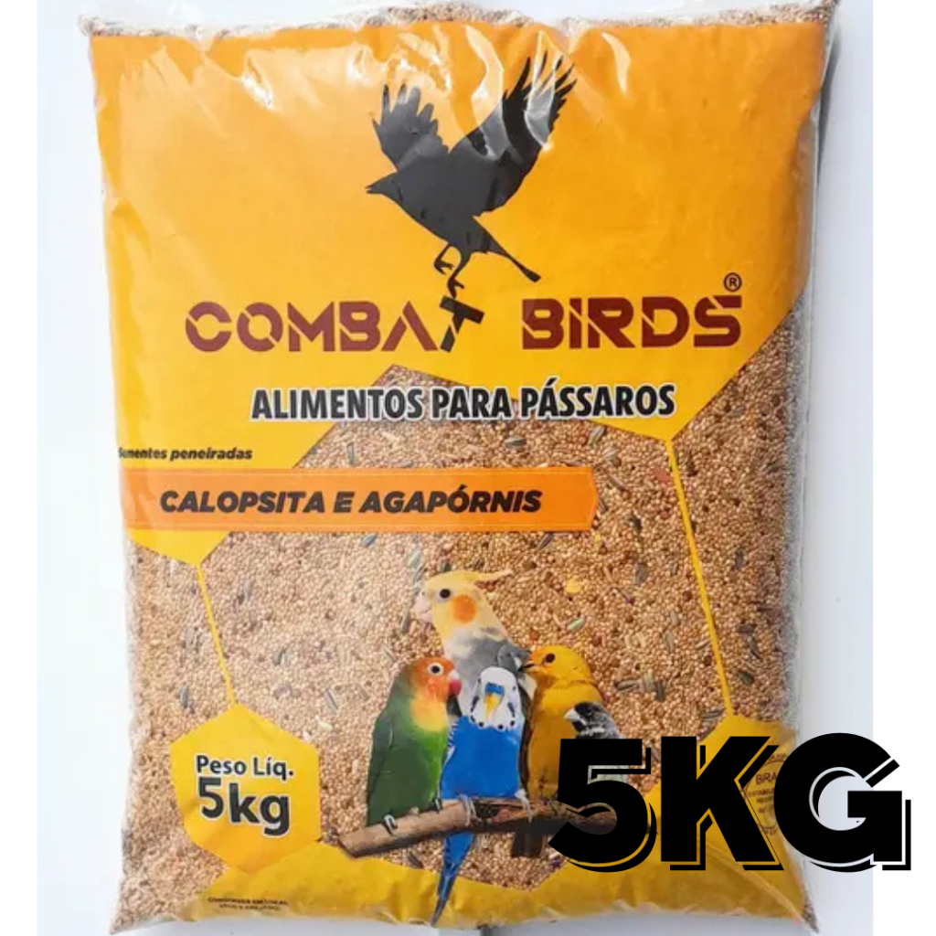 Mistura Calopsita e Agapórnis Combat Birds - 5kg em Oferta na Shopee