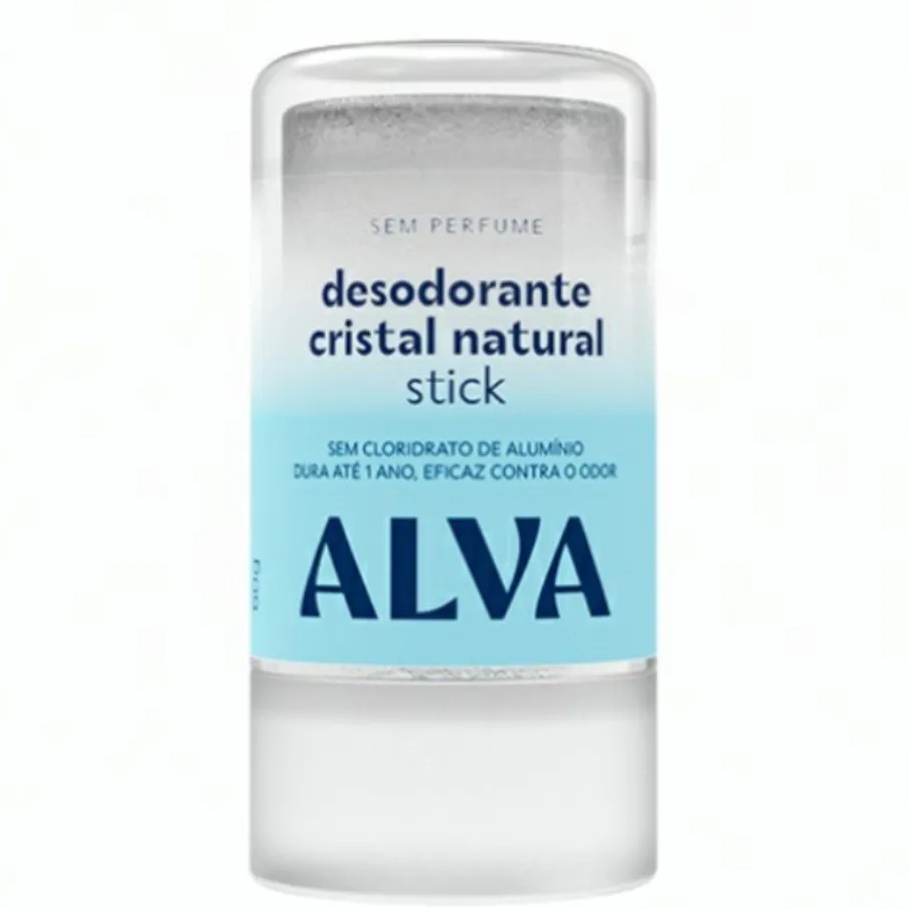 Desodorante Alva Pedra Cristal 60g 100% Natural Alva Nova Embalagem