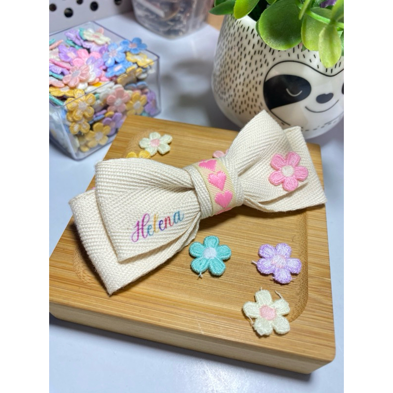 Laço Infantil Personalizado com Nome, Laço de Cabelo com Nome para Bebê ou Criança, laço personalizado