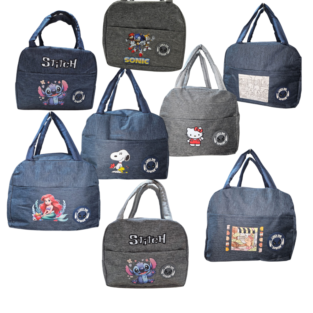 Lancheira  Bolsa Escolar Térmica Lilo Stitch Azul  Rosa Infantil Volta Aulas Passeio Viagem Recreio Acampamento