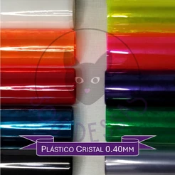 Plástico Cristal 0,40mm - 50cm x 140cm - transparente e cores