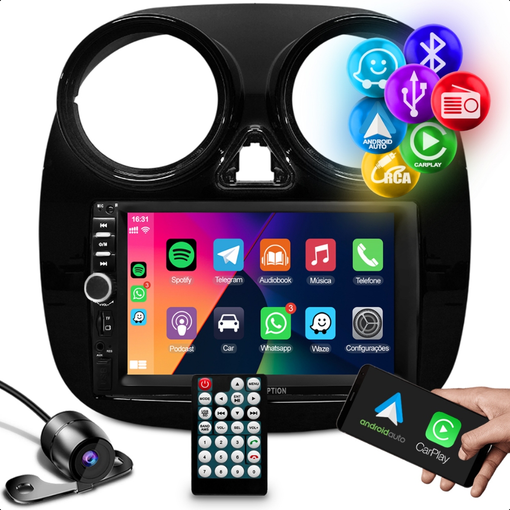 Multimidia Universal Carplay Android Auto 7 Polegadas Moldura Fiat Palio Attractive Fiat Grand Siena