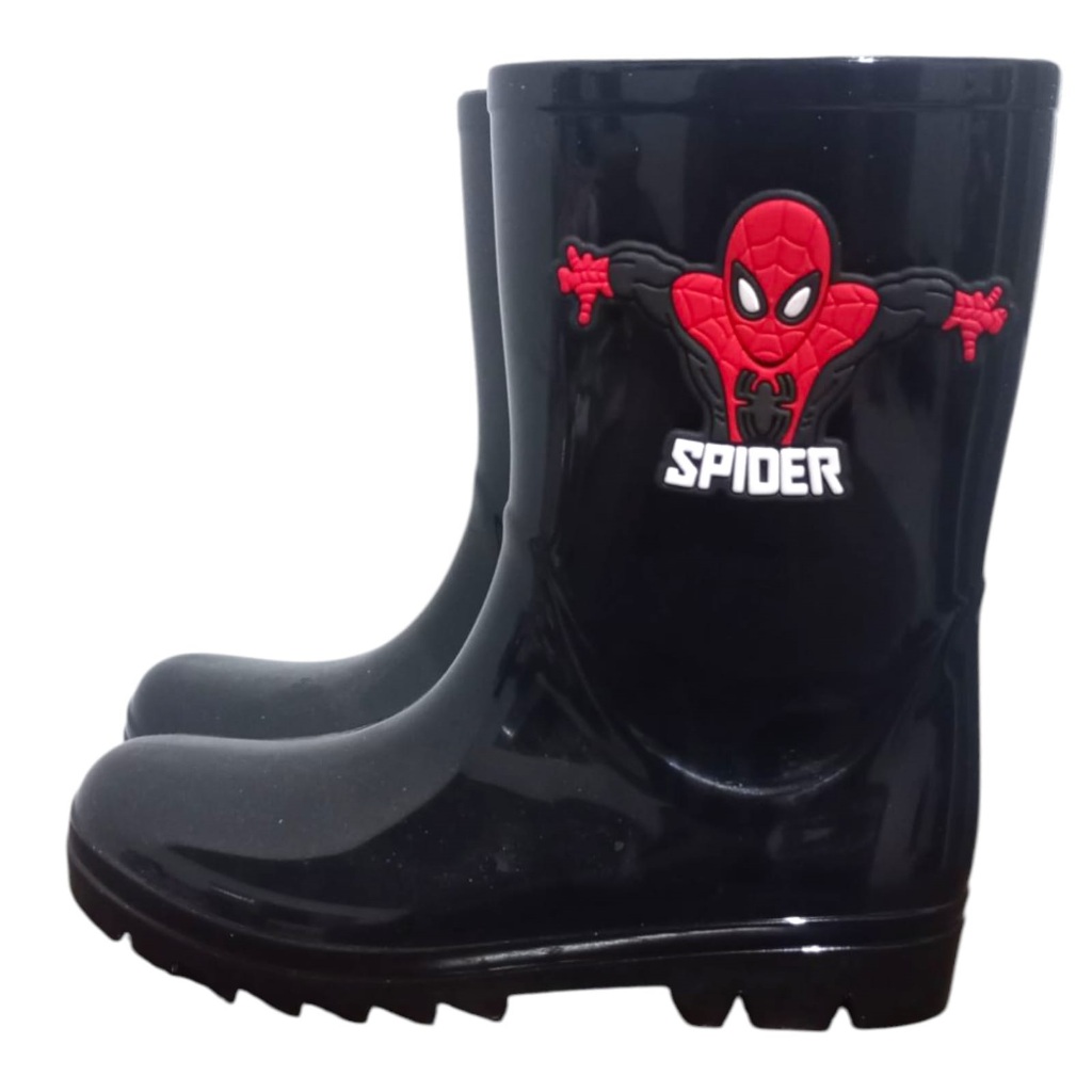 Galocha Infantil Masculina Spider – Bota de Chuva Homem-Aranha Cano Alto, Impermeável e Antiderrapante | Menino Marvel