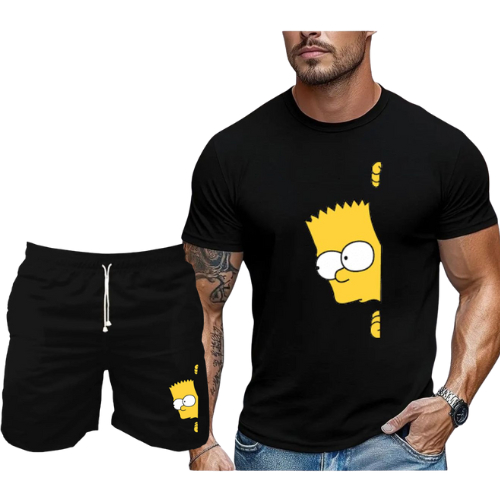 Kits Camisetas/Shorts VARIADAS BART (com cores e estampas variadas) Unissex para seu uso diario em Oferta na Shopee