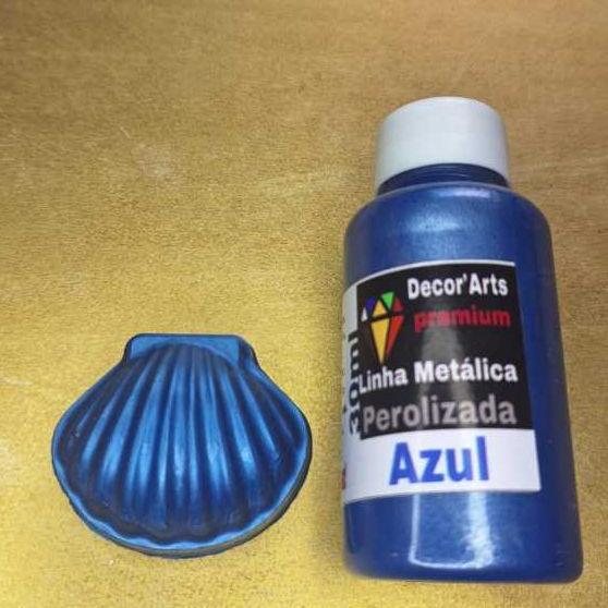 Tinta metálica AZUL - Tinta Para Arte e Artesanato, gesso - 37Ml em Oferta na Shopee