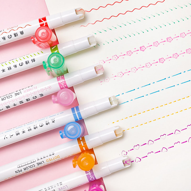 Kit 6 Cores Caneta Carimbo Roller Colorido Papelaria/Papelaria Fofa