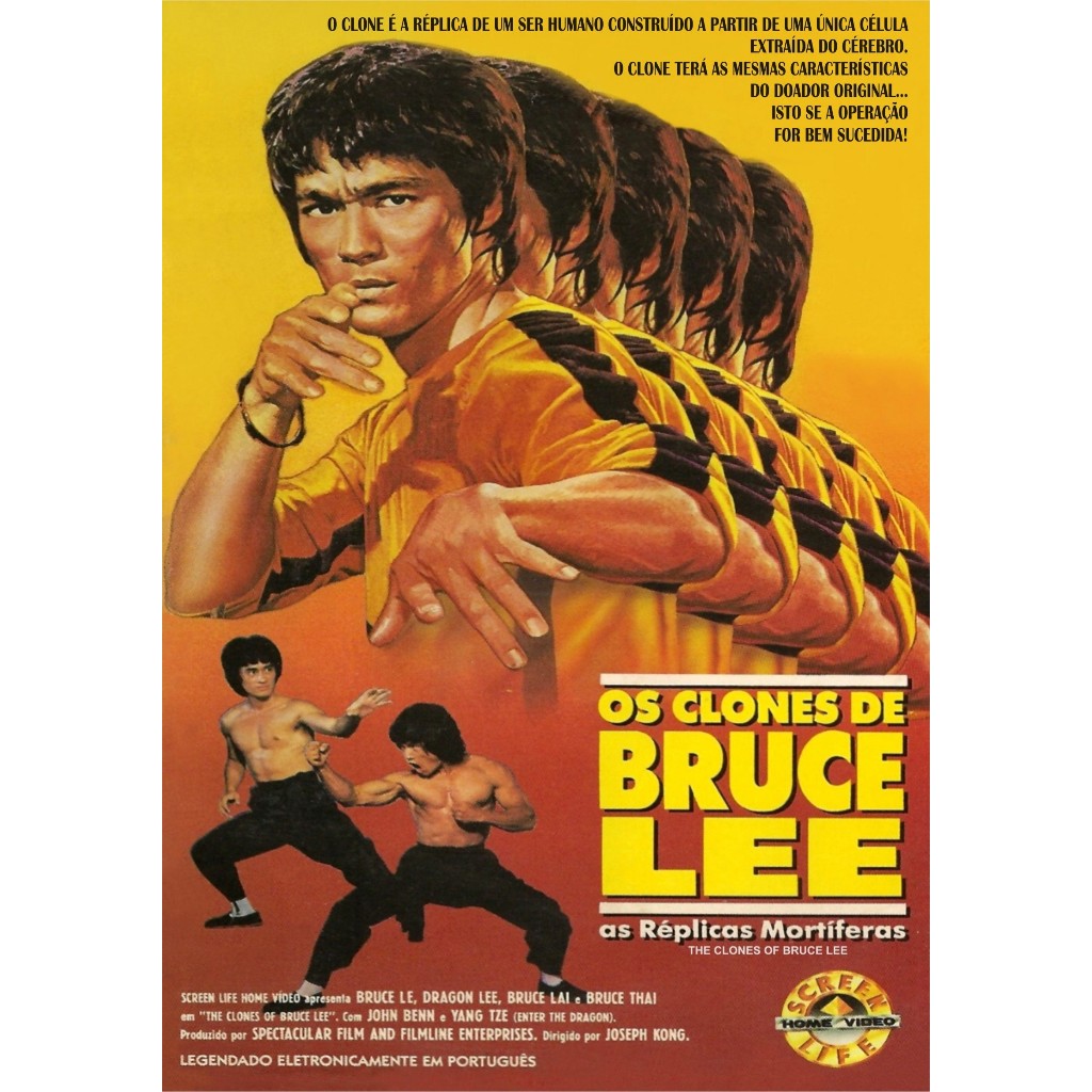 VHS/DVD OS CLONES DE BRUCE LEE (The Clones of Bruce Lee) Legendado/com Dragon Lee, Dragon Lai, Bruce Le.