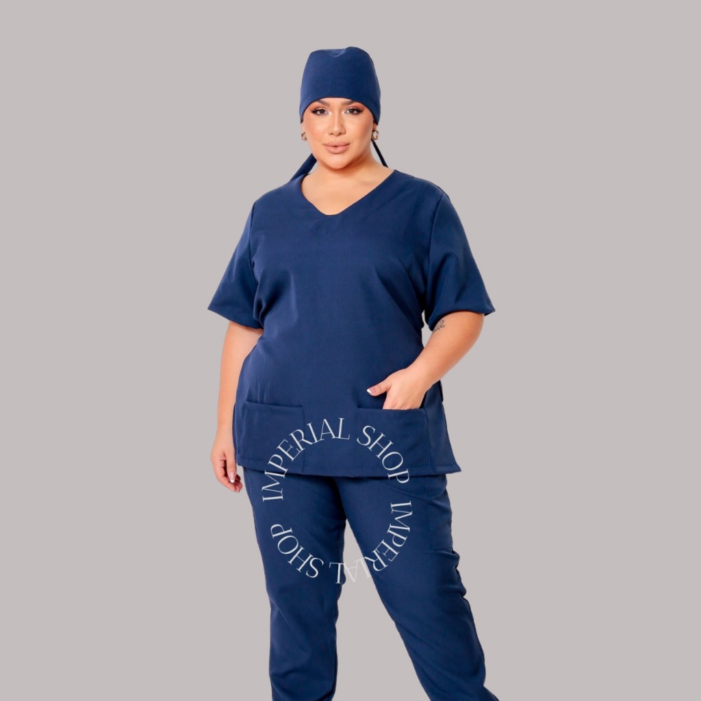 Uniforme Cuidadora de Idosos Scrub Plus Size Privativo Clinica Estética-Tokio