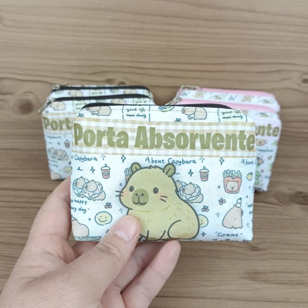 Porta Absorvente feminino de bolsa Capivara Mini Nécessaire em Oferta na Shopee