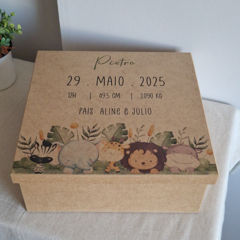 Caixa de Memórias Recordações do Bebê Maternidade Caixa Fotos Presentes Dia Namorados, Contém Amor