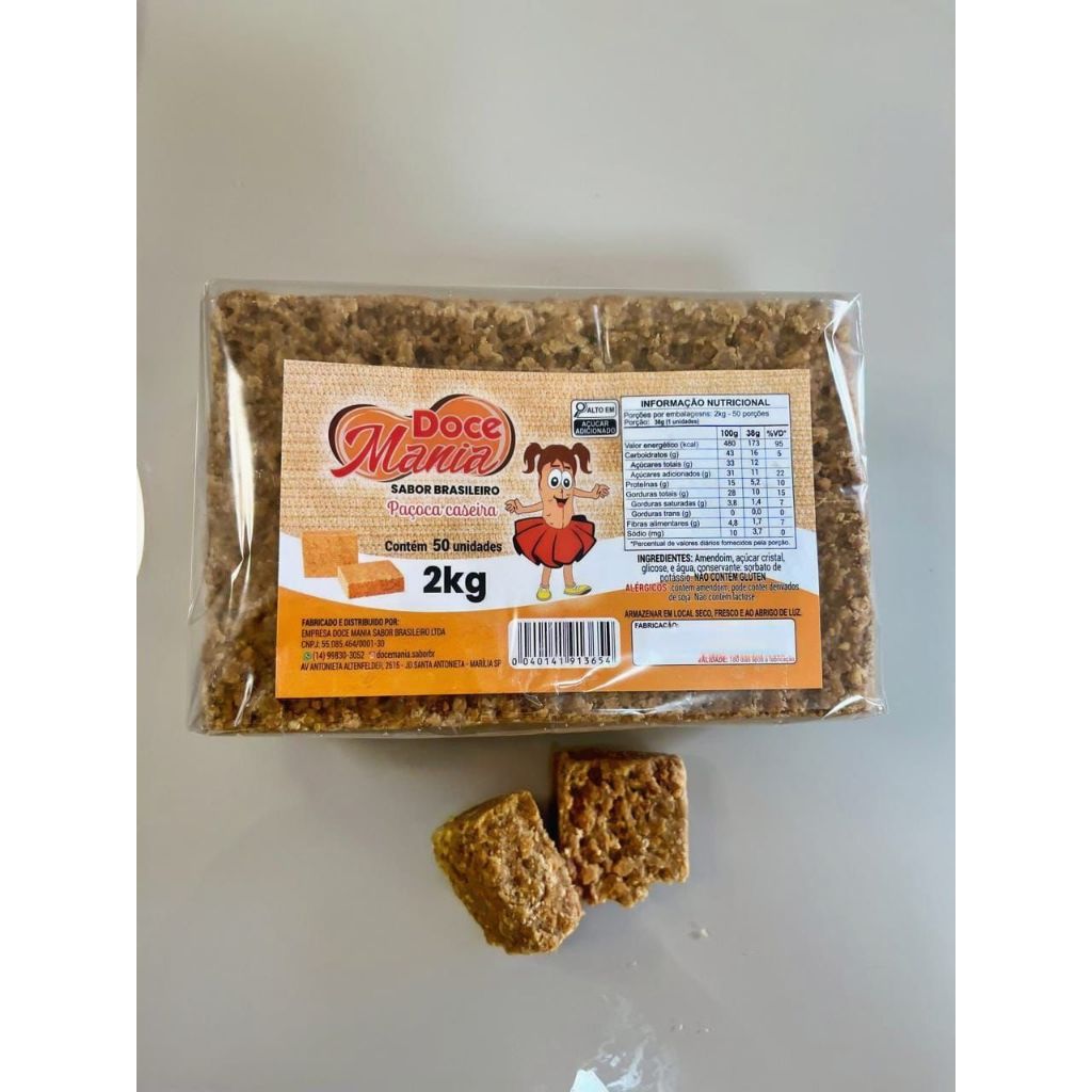 PACOTE DE PAÇOCA 2KG COM 50 UND em Oferta na Shopee