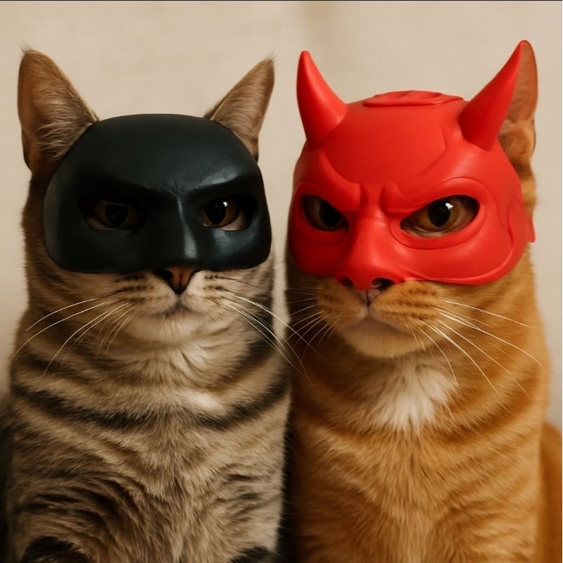 Máscaras de Super-Herói para Gatos Batmam ou demolidor
