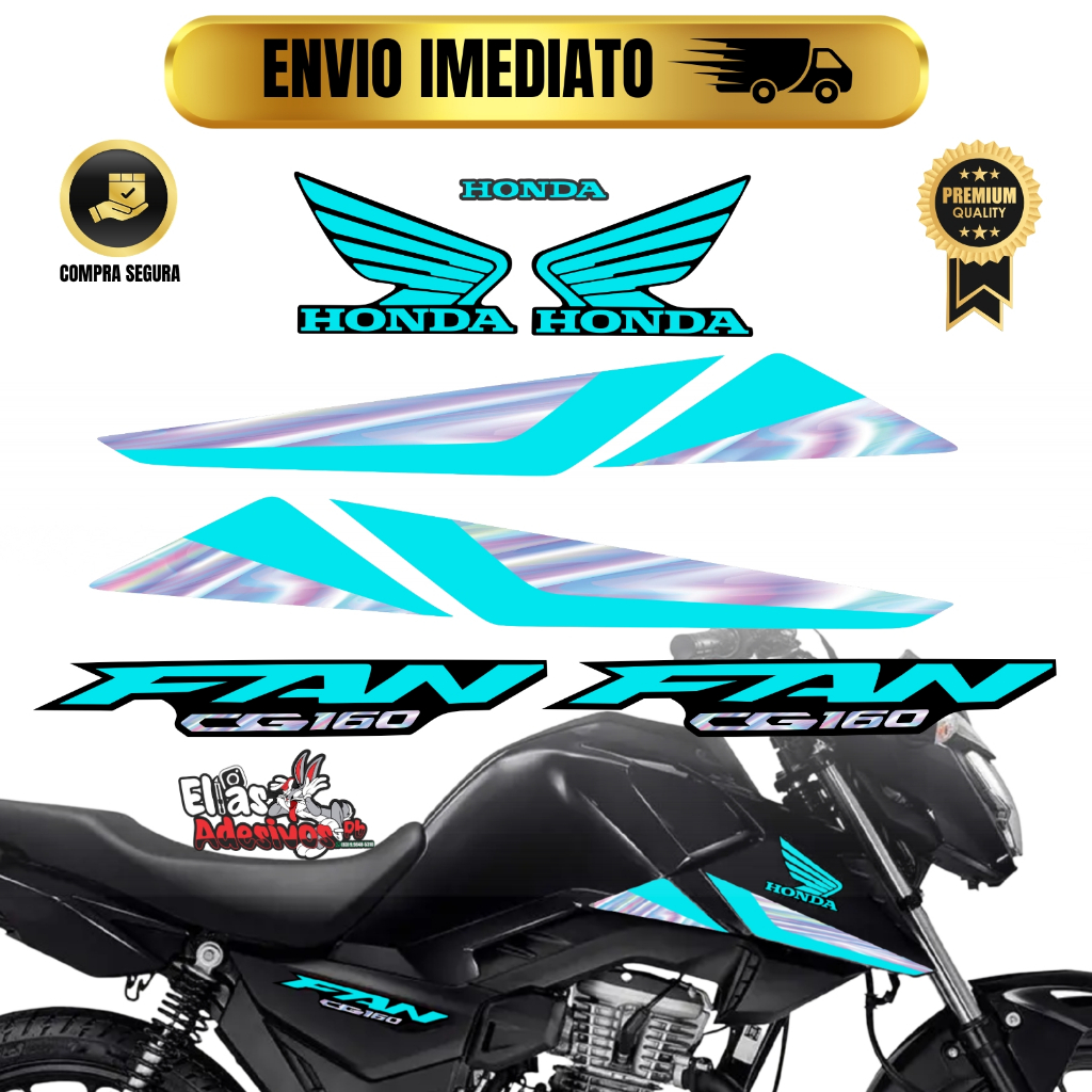 Kit Adesivos Faixas Holográfico Camaleão Lançamento Nova Fan 160 Modelo 2025 Estilo Titan em Oferta na Shopee