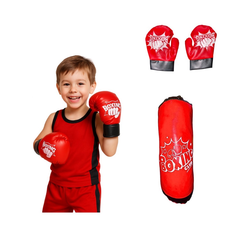Kit Saco de Pancada Infantil com Luvas de Boxe – Brinquedo Educativo e Divertido