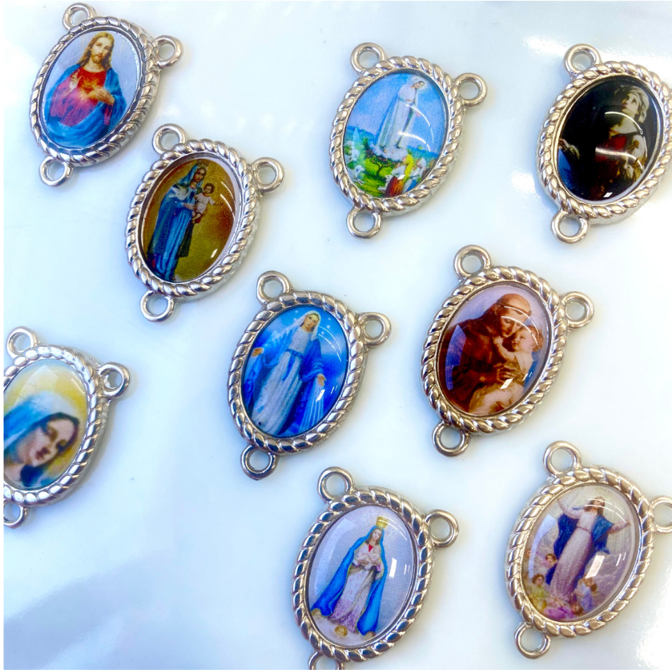 Kit 30 Entremeios Para Terço Com Imagem Resinado Escolha o Santo Montagem Terços Religioso Católico em Oferta na Shopee