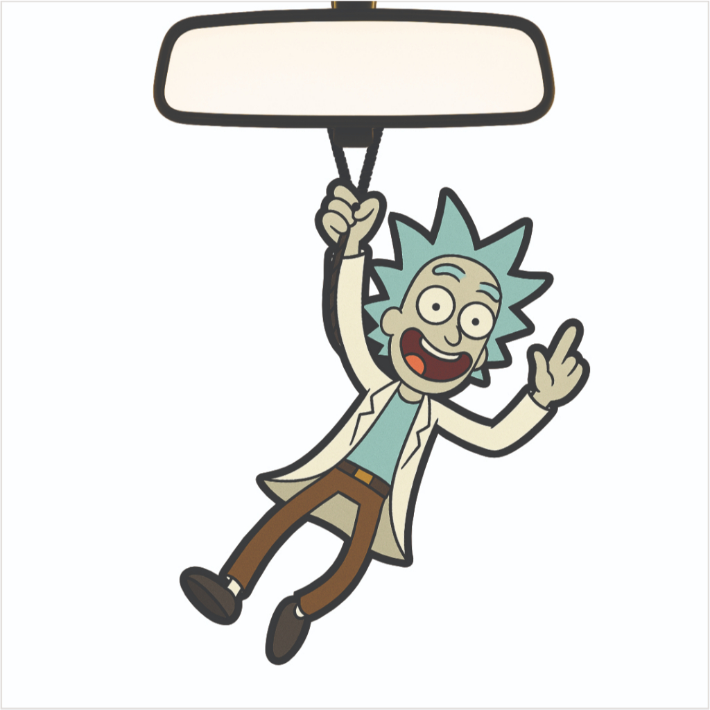 KIT COM 12 Cheirinho de carro Rick and Morty Aromatizante Automotivo de carro ( Tipo Little Tree )