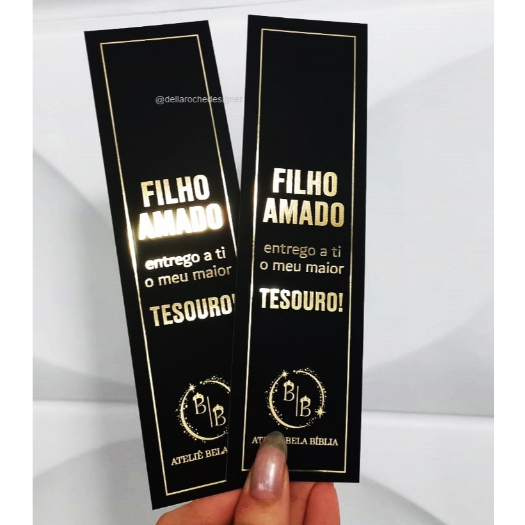 Marcador de Página Personalizado Hot Stamping Frente 17,8x4,8cm Presente Livro Agradecimento Mimo