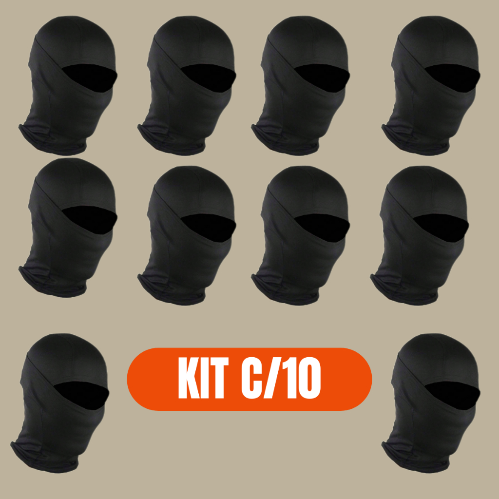 Kit 10 Balaclavas Touca Ninja Peluciada Térmica Unissex  Moto Bike Frio Esportes