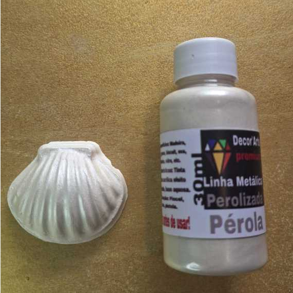 Tinta PEROLIZADA PEROLA- Tinta Para Arte e Artesanato, gesso - 37Ml em Oferta na Shopee