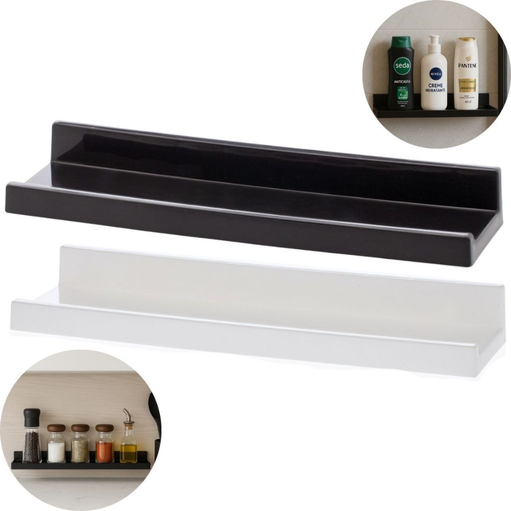 Prateleira Plástica Paramount Decoração Banheiro Cozinha Despensa - Com Kit de Instalação em Oferta na Shopee