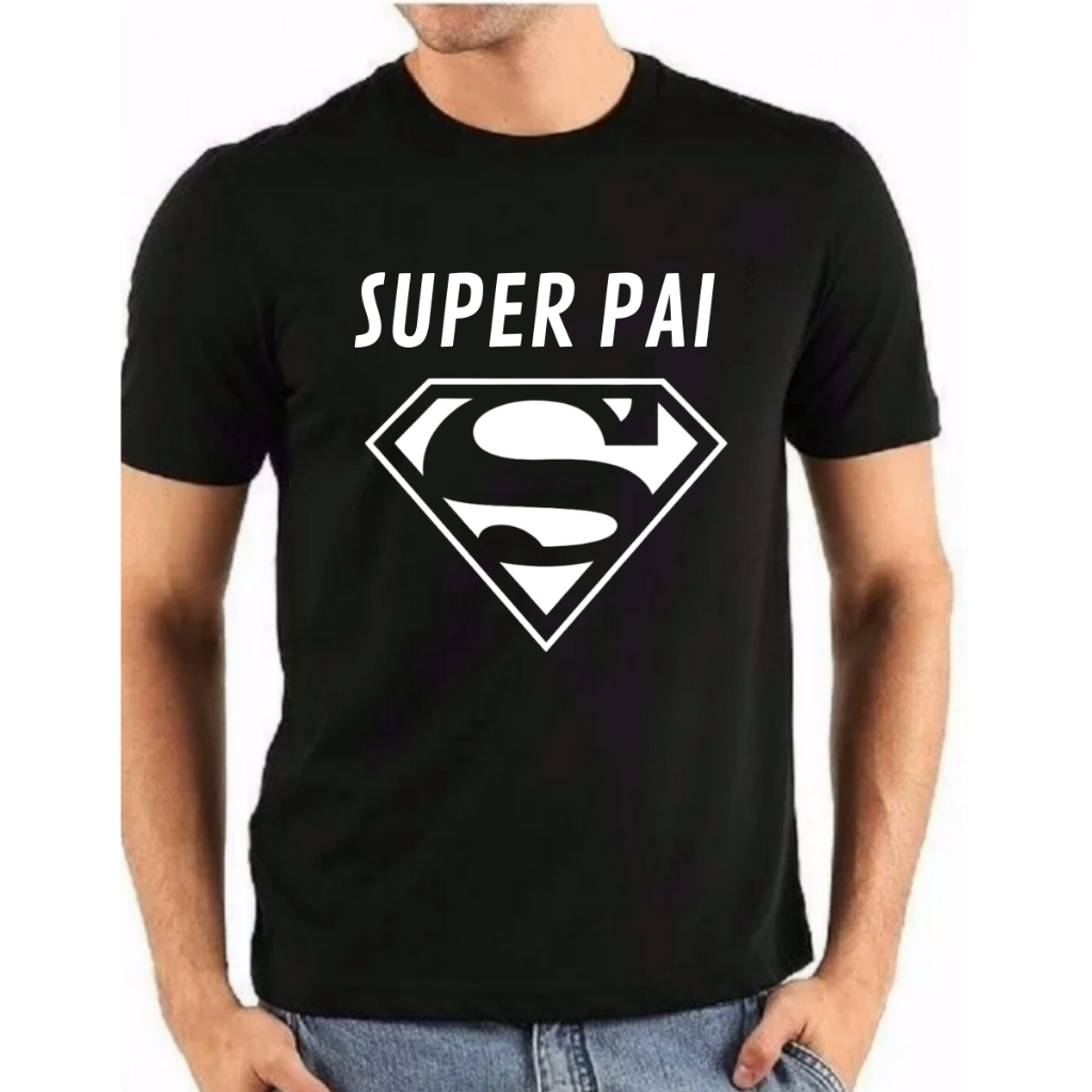 Camisetas Dia dos Pais Camisas Masculinas Super Pai Avô Promoção Lançamento