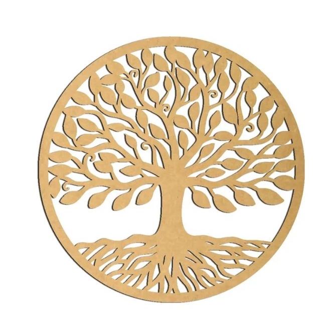 Imagem Quadro Decorativo Mandala Sala, Quarto e Cozinha Em MDF-3mm CRU Árvore Da Vida