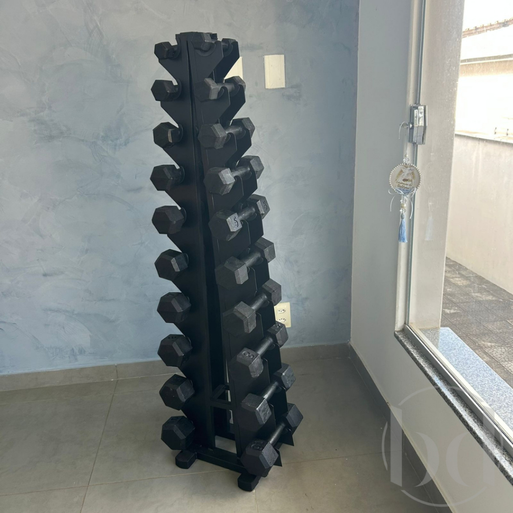 Expositor Suporte Torre Organizador Halteres 10 Pares Reforçado Metalon Academia Treino Fitness