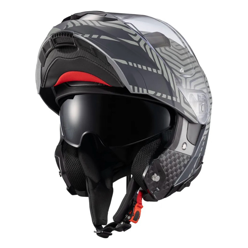 Capacete Texx Kratos Cyber Titânio Fosco Com Óculos Uva/Uvb Escamoteavel Robocop