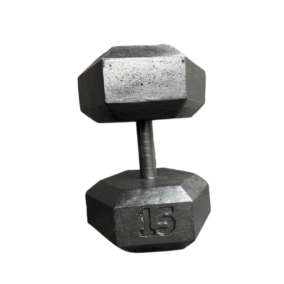 Halter de 15kg - unidade - de concreto - Halter sextavado - Peso de academia