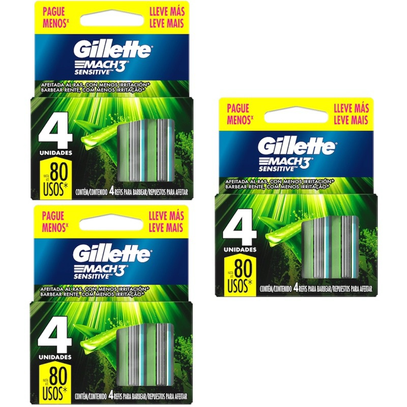 Aparelho de Barbear Gillette Mach 3 Sensitive - Comprar com Melhor Preço em Cuidados Masculinos