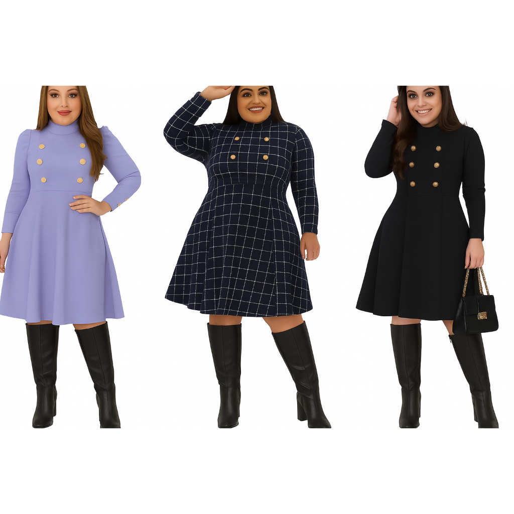 Vestido Plus Size Moda Evangélica Social Rodado