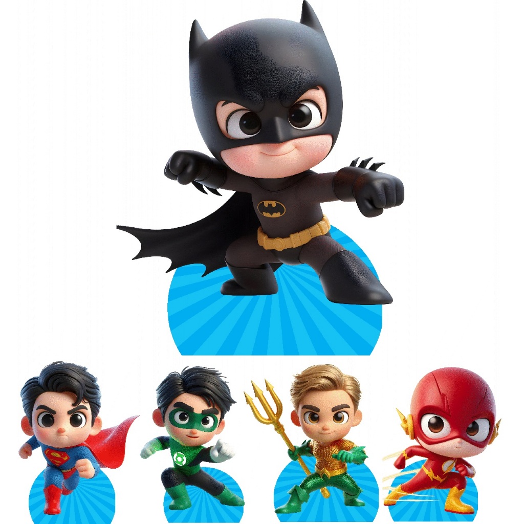 KIT DISPLAYS LIGA DA JUSTIÇA CUTE BABY- MDF