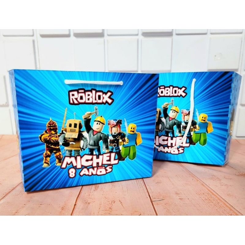 Sacolinha G Personalizada Roblox Lembrancinha de Aniversário Festa Infantil