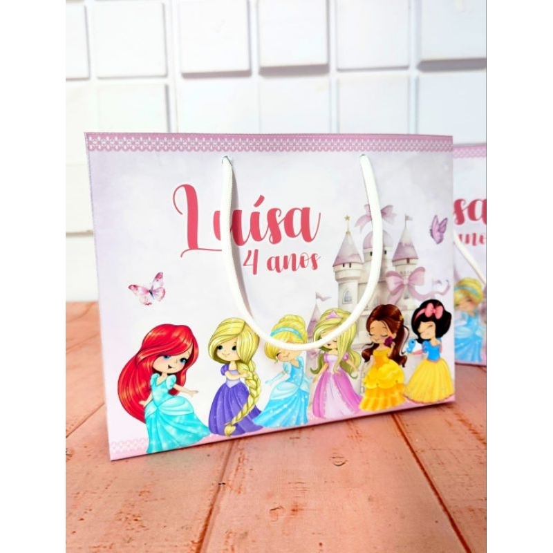 Pegue e Monte Sacolinha Saquinho Surpresa Personalizada Princesas