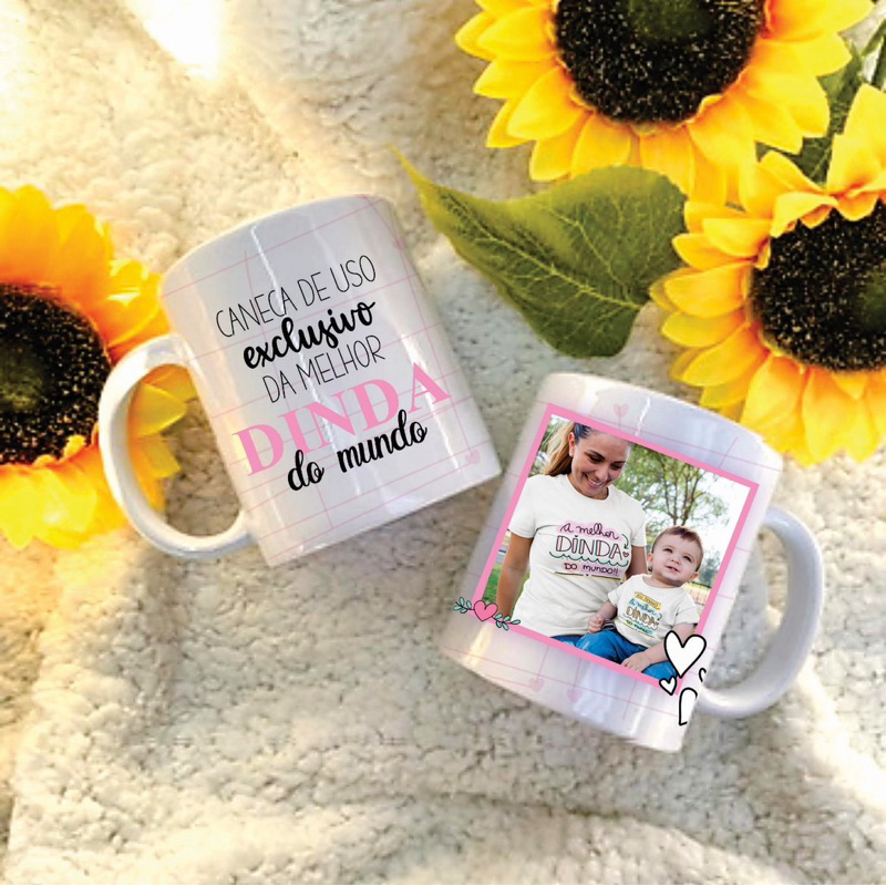 Caneca Dindo e Dinda com foto Padrinhos em Oferta na Shopee