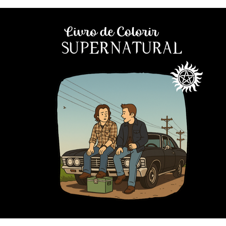 Livro Para pintar e colorir Coleção Séries: Supernatural - 50 Desenhos  Sam e Dean Winchester e Monstros Para Fãs